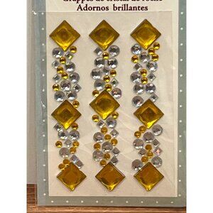 Studio 18 Rhinestone Clusters Self-Adhesive Yellow & Clear Embellishments 3 pc